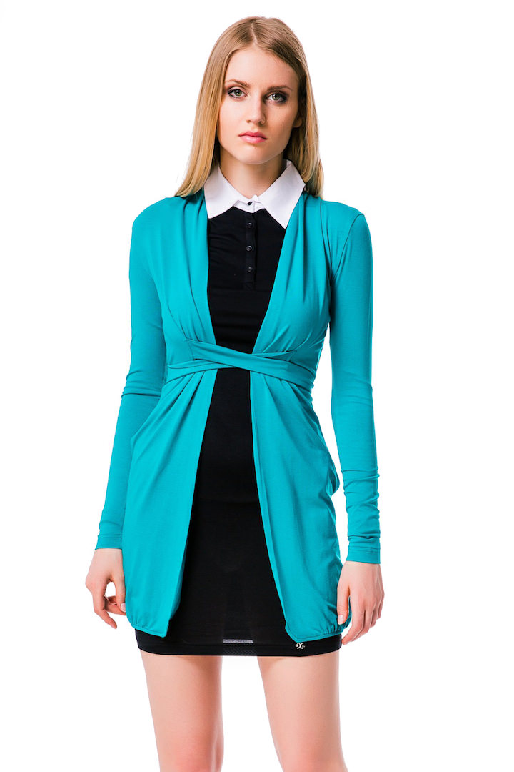 Фото товара 7492, кардиган зеленого цвета