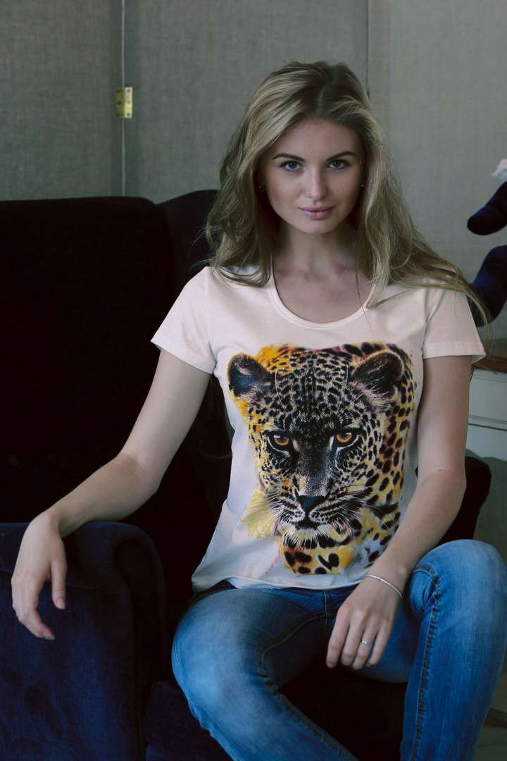 Фото товара 8149, футболка леопард из 100% хлопка